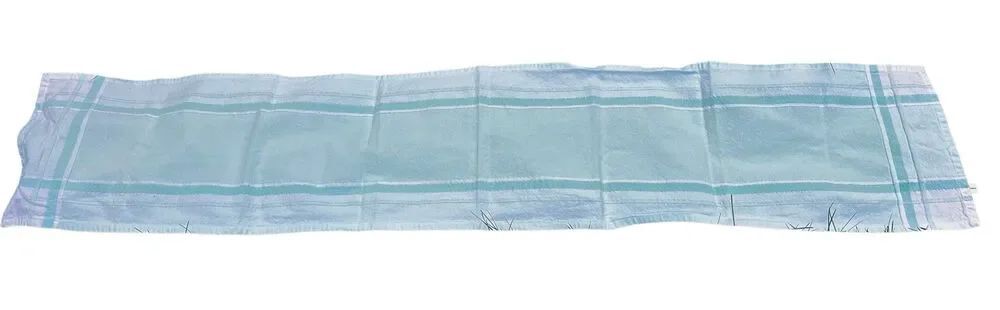 Country Cotton Sea Glass Striped Pattern Table Runner Cottagecore